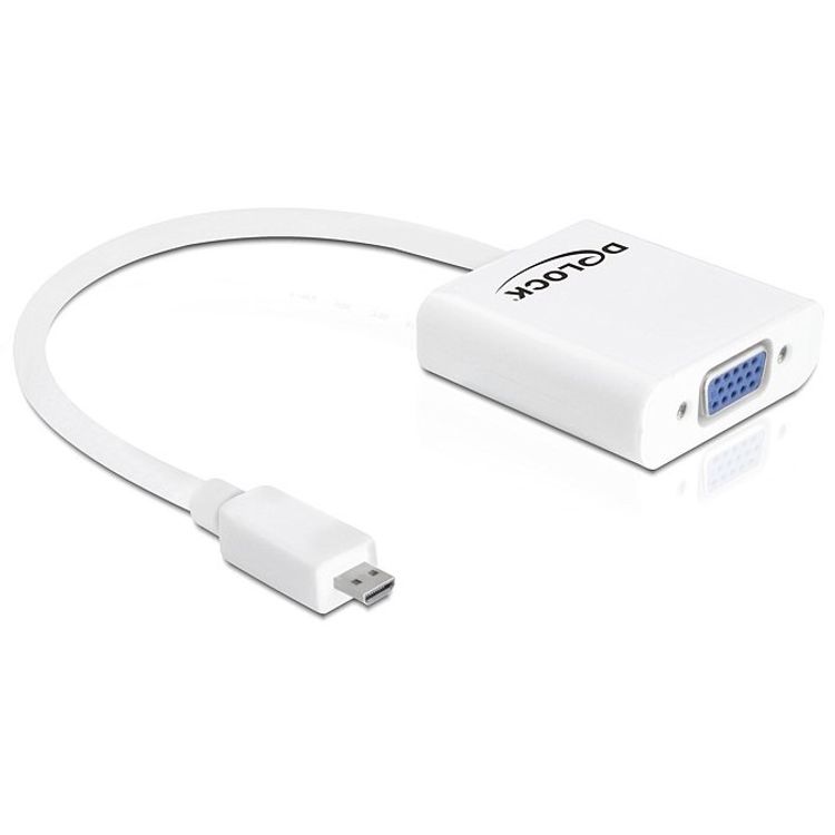 Tootefoto - DeLOCK 65347 videokaabliadapter VGA (D-Sub) HDMI t p D (Micro) Valge