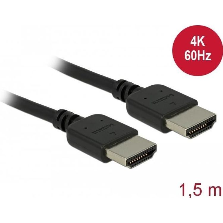 Tootefoto - DeLOCK 85216 HDMI-kaabel 1,5 m HDMI t p A (Standard) Must