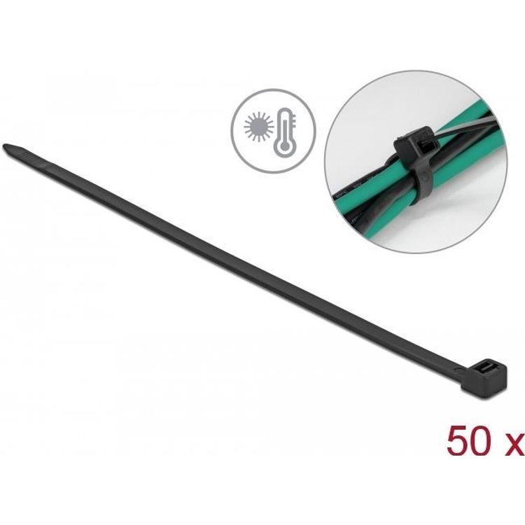 Tootefoto - DeLOCK 19558 juhtmek idis Paralleelse avaga juhtmeside Pol amiid Must 50 tk