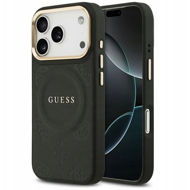 Tootefoto - Case Guess Peony Hot Stamp MagSafe for iPhone 17 Pro black