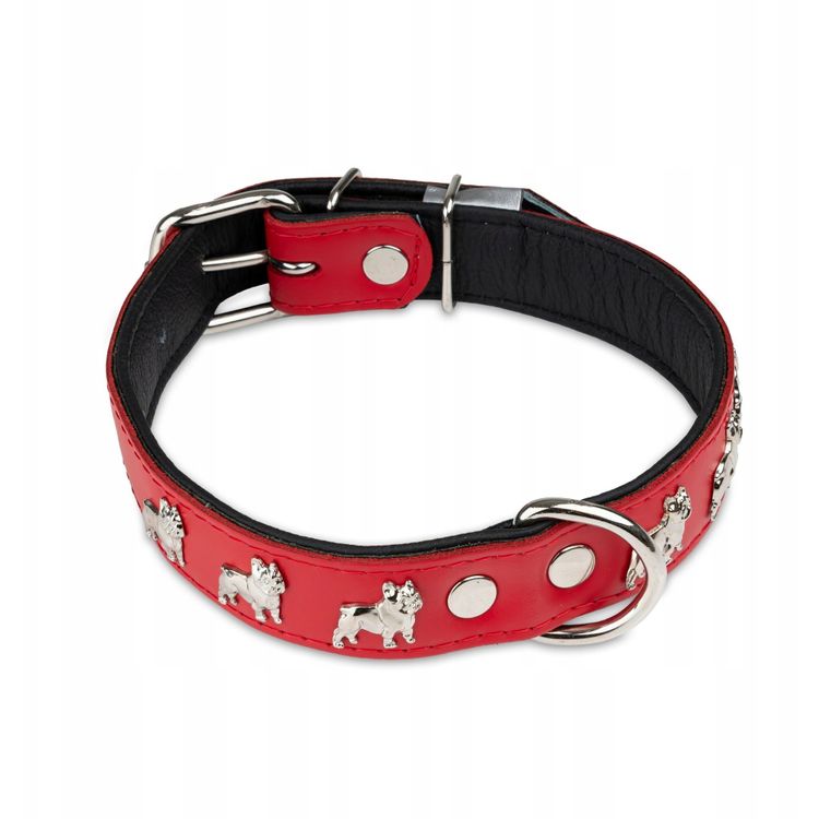 Tootefoto - Barry King Dog kaelarihm, super prantsuse buldogi muster, 30MM/55CM punane/must