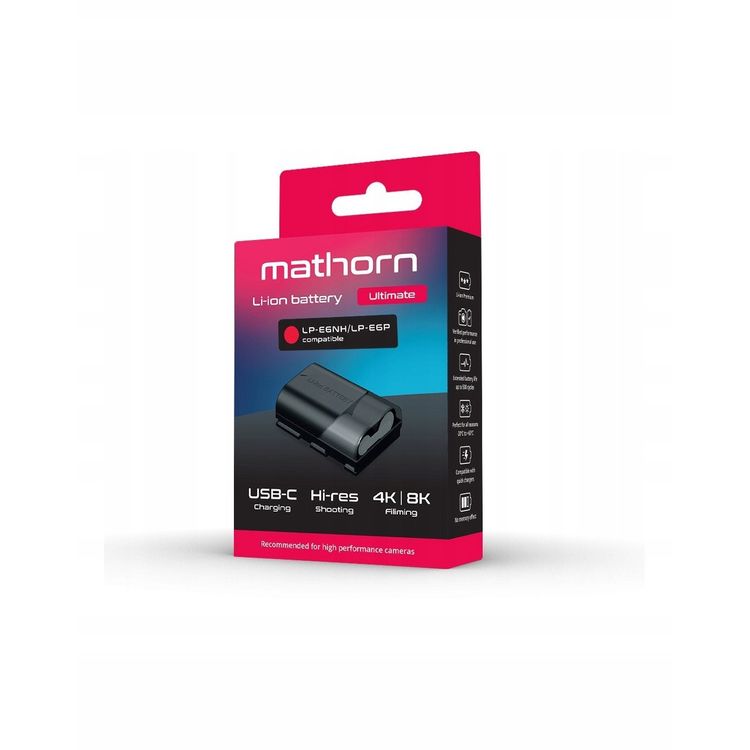 Tootefoto - Mathorn MB-204 Ultimate 2600MAH USB-C aku asendamine LP-E6NH/E6P