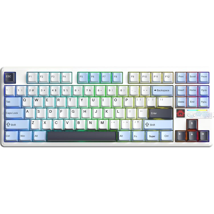 Tootefoto - AULA tihend F87Pro V2 Glacier Blue Star Vector switch RGB klaviatuur