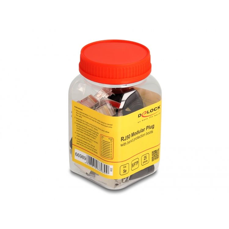 Tootefoto - DeLOCK 66989 juhtmepistmik RJ50 Must, H be