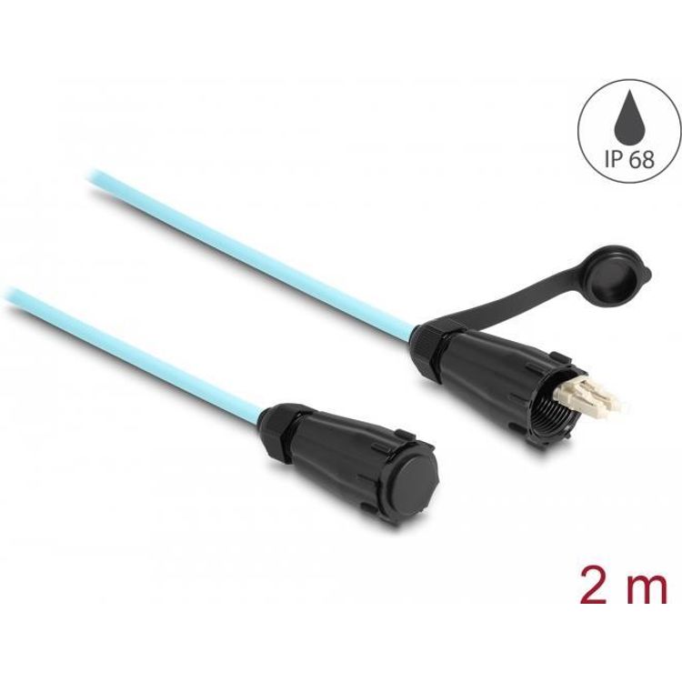 Tootefoto - DeLOCK 87889 kiudoptiline kaabel 2 m LC OM3 Rohekassinine v rv