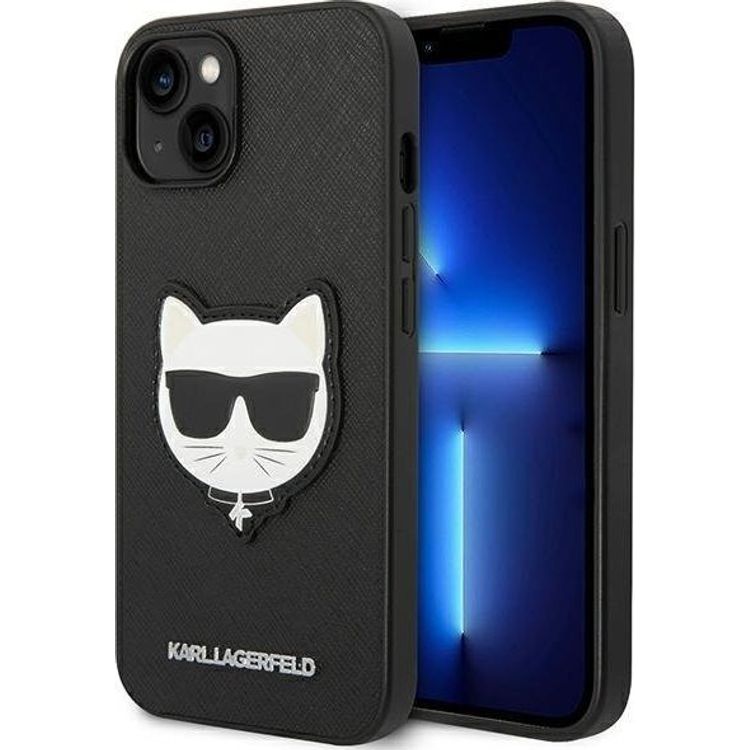 Tootefoto - Karl Lagerfeld Karl Lagerfeld Saffiano Choupette peakatte mbris iPhone 14 Plus mbris (must)