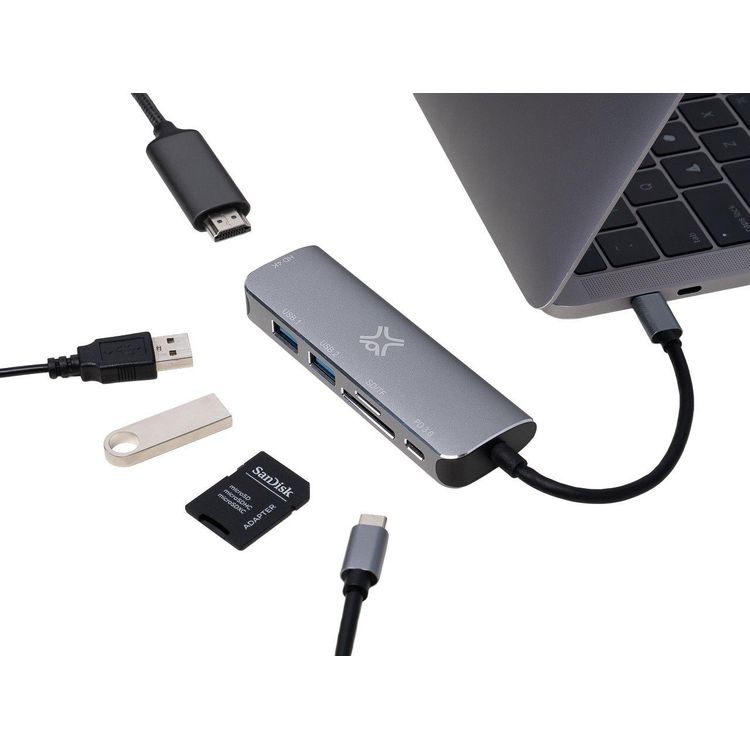 Tootefoto - XtremeMac XWH-HUB6-13 XTREMEMAC TYPE-C HUB 6-ports silver