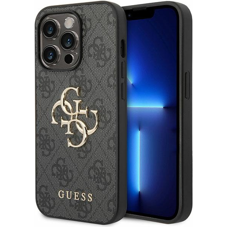 Tootefoto - Guess PU 4G Metal Logo Case f r Apple iPhone 15 Pro - black (GUHCP15L4GMGGR)