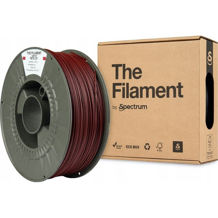 Tootefoto - Filament 3D h gniit, PETG CF, 1,75 mm, 1000 g, TF-24110, punane