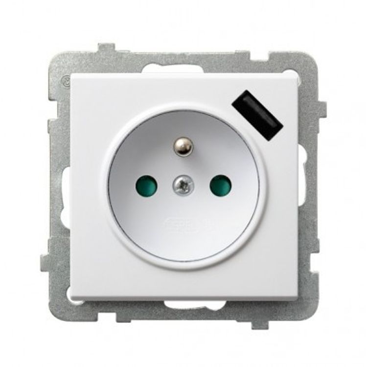 Tootefoto - Ospel GP-1RZPUSB/m/00 pistikupesa Valge