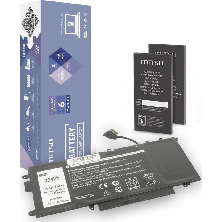 Tootefoto - Bateria Mitsu Bateria Mitsu do notebooka Dell Latitude E5289, 7390 (7.4V-7.6V) (4200 mAh)