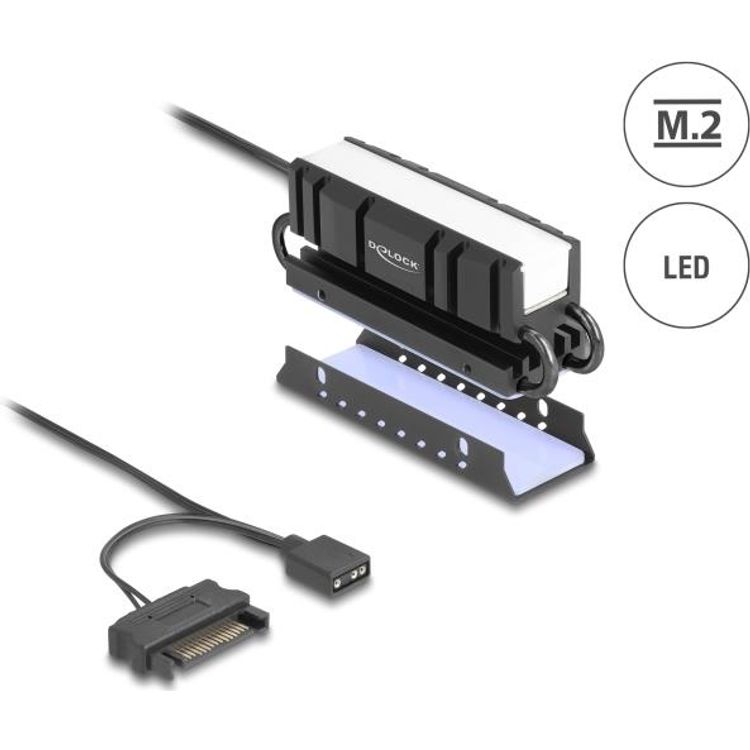 Tootefoto - Delock M.2 K hlkoerper f r SSD 2280 mit RGB LED Beleuchtung (18460)
