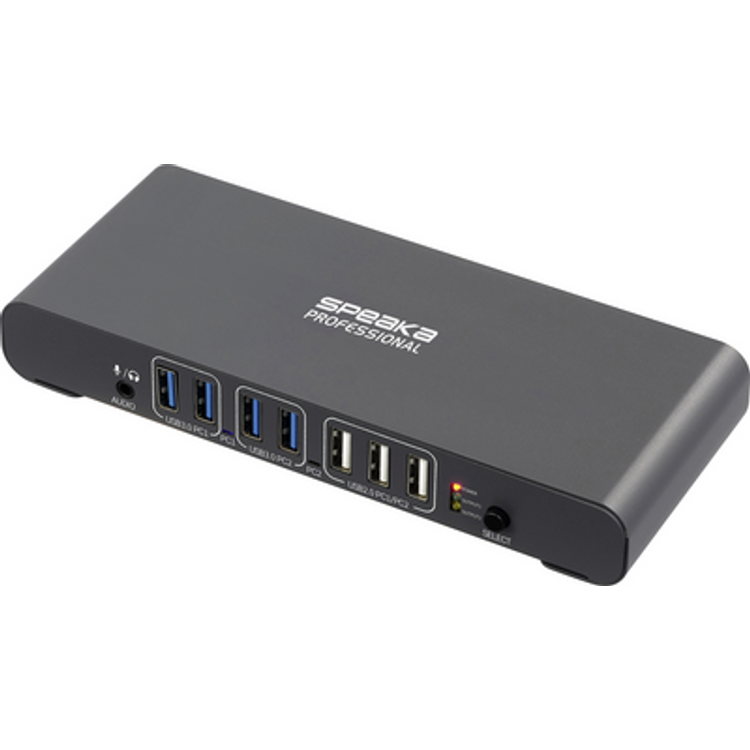 Tootefoto - SpeaKa Professional SP-KVM-2P4K KVM-Umschalter Grau (matt) (SP-13773904)