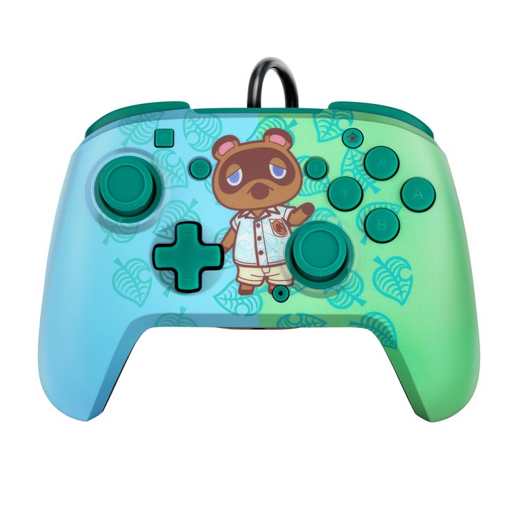 Tootefoto - PDP REMATCH: Animal Crossing Tom Nook Sinine, Roheline USB Juhtpult Analoog/digitaal Nintendo Switch, Nintendo Switch Lite, Nintendo Switch OLED-ekraan
