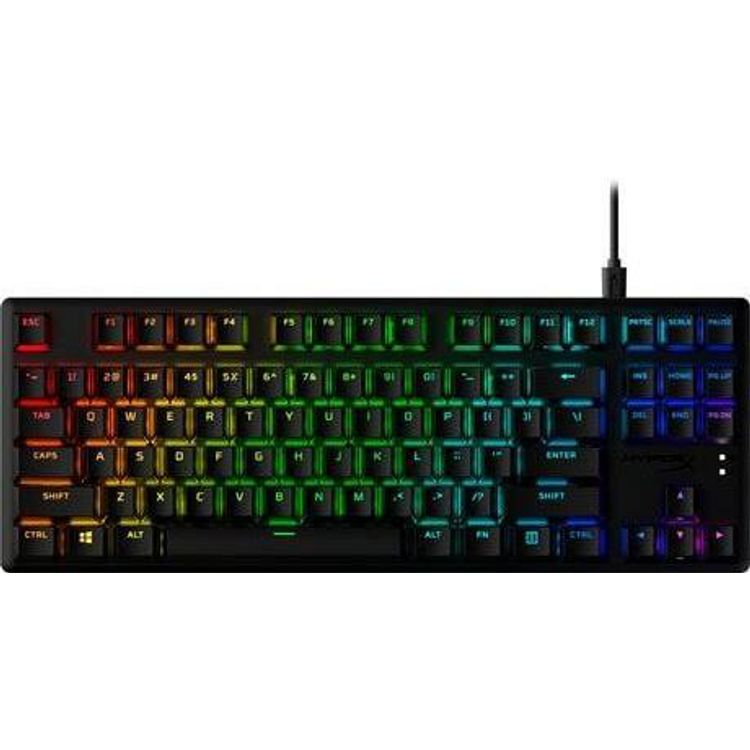 Tootefoto - HyperX Alloy Origins Core PBT HX Rot Mechanische Gaming-Tastatur - Tenkeyless (80 - 87 %) - Kabelgebunden - USB - Mechanischer Switch - RGB-LED - Schwarz (639N7AA#ABD)