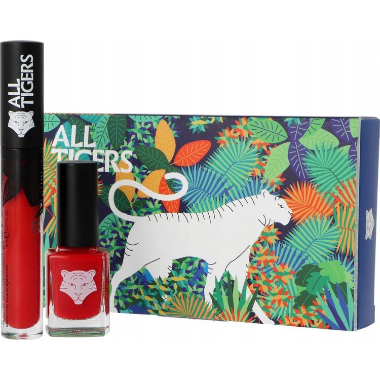 Tootefoto - All Tigers Set All Tigers: Natural & Vegan, Liquid Lipstick, 888, Call Me Queen, 8 ml + Natural & Vegan, Vegan, Nail Polish, 298, Hit It Big, 11 ml Unisex