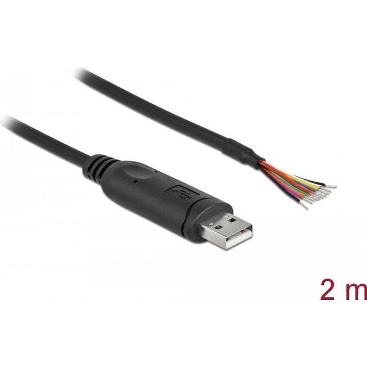 Tootefoto - DeLOCK 90416 j rjestikkaabel Must 2 m USB 2.0 RS-232