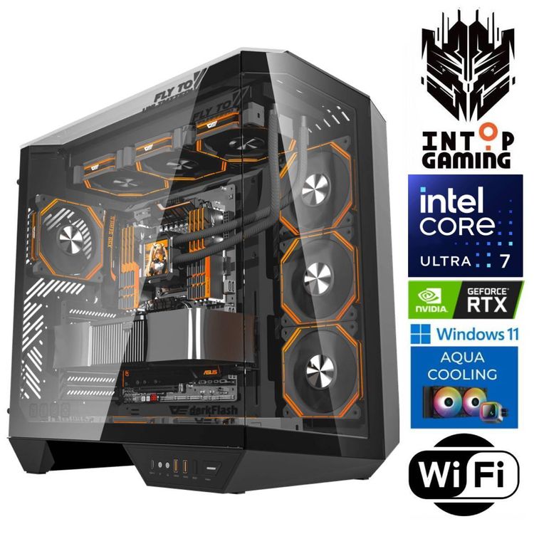 Tootefoto - INTOP AQUA Ultra 7 265KF 32GB DDR5 1TB SSD M.2 NVME+4TB RTX5070Ti 16GB WiFi WIN11