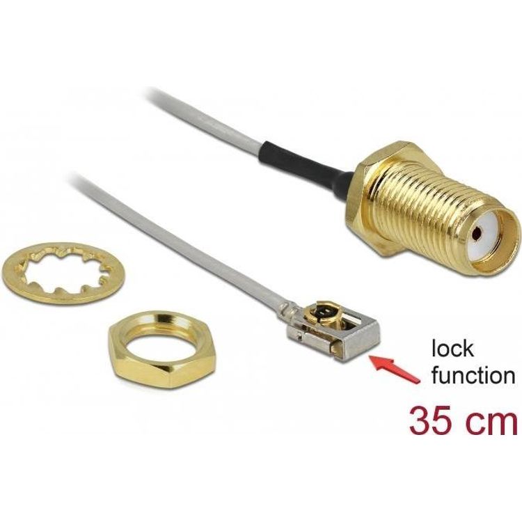 Tootefoto - DeLOCK 89932 koaksiaalkaabel Koaksiaalne 0,35 m SMA MHF I LK Must, Hall