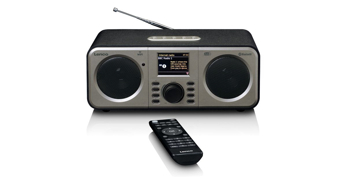 Lenco DIR-141BK Radios - accessories - Internet Black, MT Shop Silver - AV-equipment radio Audio-video - 