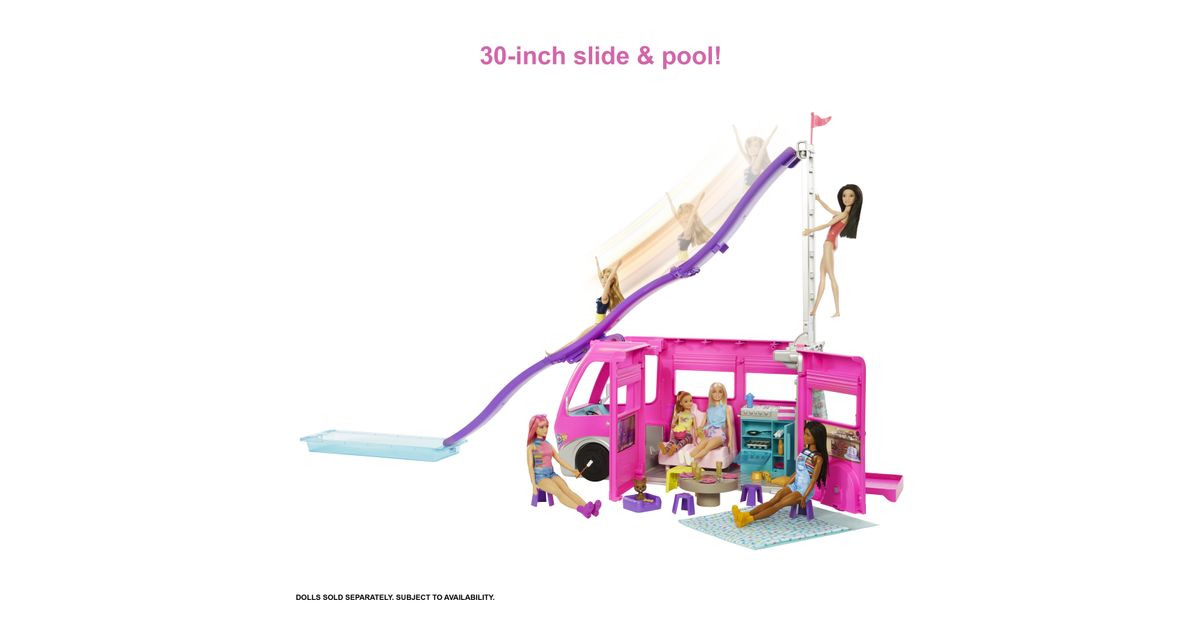 Barbie camper with slide hotsell