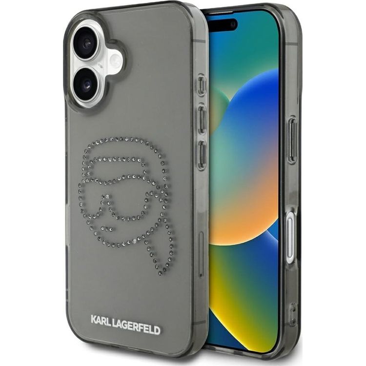 Tootefoto - Karl Lagerfeld Case iml rhinestones Karl Head for iPhone 16 must