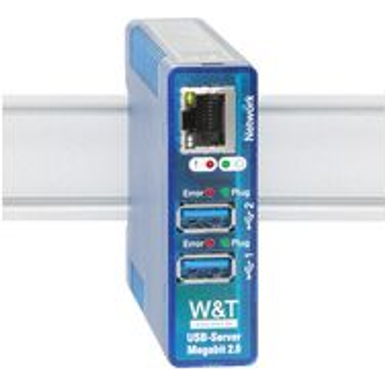 Tootefoto - W&T USB-Server Megabit 2.0, 2 unabh ngige USB-Ports USB 2.0 kompitabel, vollst ndige TCP/IP-Unterst tzung inkl. - 1 St ck (53665)