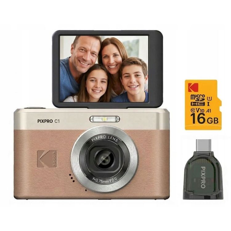 Tootefoto - Kodaki digikaamera Kodak PIXPRO C1BN, 13 MP, 4160 x 3120 pikslit, 1/3", CMOS, Full HD, pruun