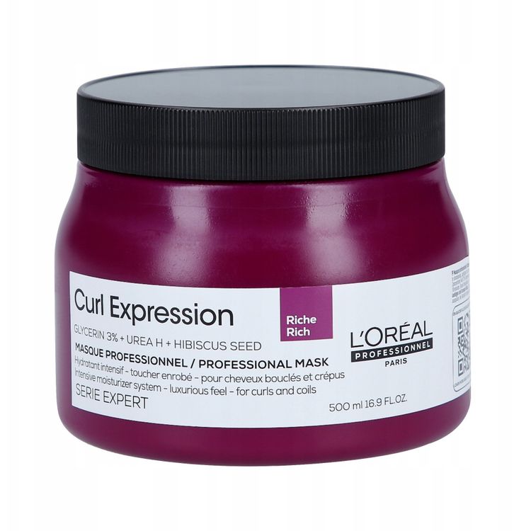 Tootefoto - L'Oreal Professional, seeria ekspert lokkide ekspressioon rikas, gl tseriin2,5% + karbamiidi H + hibiski seeme, juuste ravi kreemi mask, intensiivne niisutav, 500 ml naistele