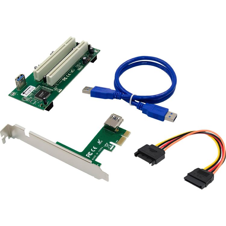 Tootefoto - InLine Schnittstellenkarte PCIe x1 zu 2x PCI 32-Bit inkl. 60 cm Kabel (76619K)