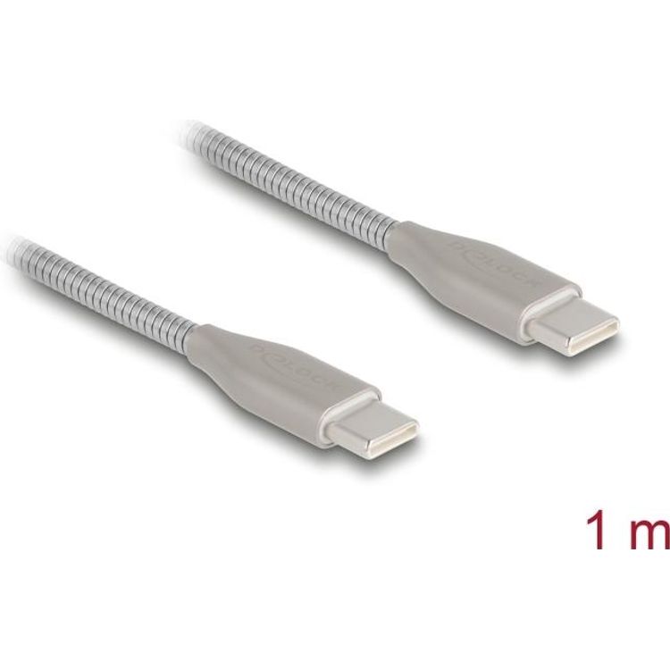 Tootefoto - Delock USB-C Kabel USB 2.0 mit Metallmantel Type-C Stecker zu PD 3.0 60 W 1 m (81259)