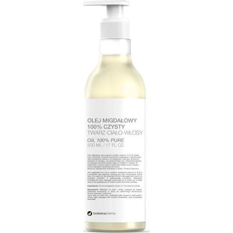 Tootefoto - Botanica Pure mandli li n ole, kehale ja juustele, 500ml pump