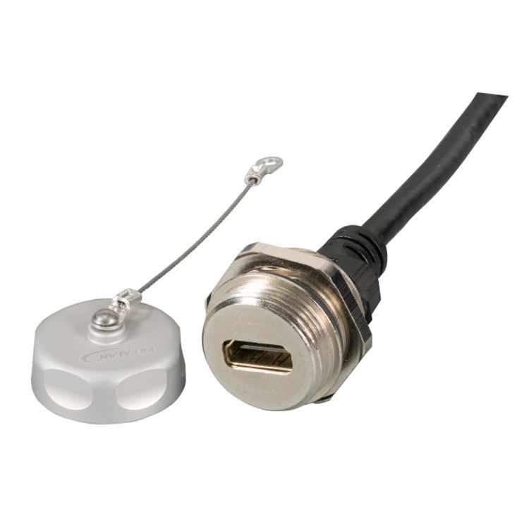 Tootefoto - EFB Elektronik IP67EBHDMIA-A1,0FL HDMI-kaabel 1 m HDMI t p A (Standard) Must