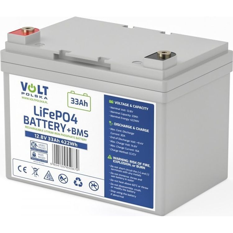 Tootefoto - Volt LiFePO4 aku 12,8V 33Ah 30A