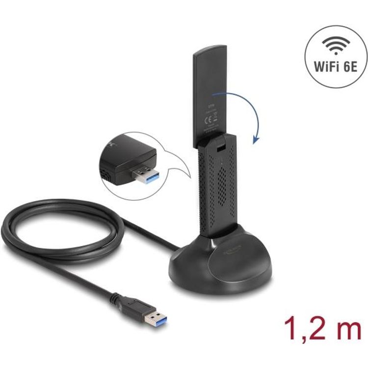 Tootefoto - Delock Wi-Fi 6E Dualband WLAN USB Adapter AX5400 2 x 2402+ 574 Mbps (12774)