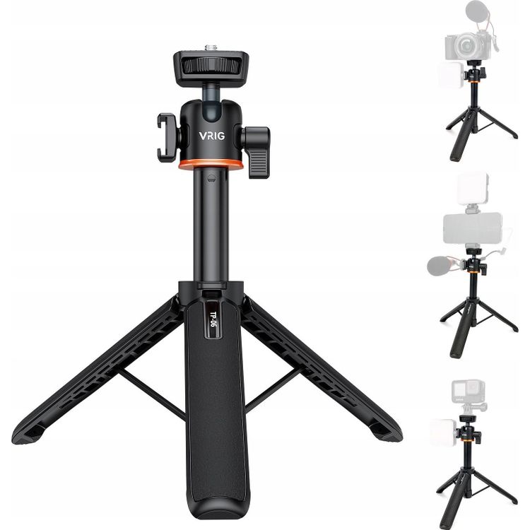Tootefoto - VRIG statiiv Vlogi statiiv telefonikaamera jaoks, kaamera 3D pea + iso jalg Vrig / TP-06 / A0031