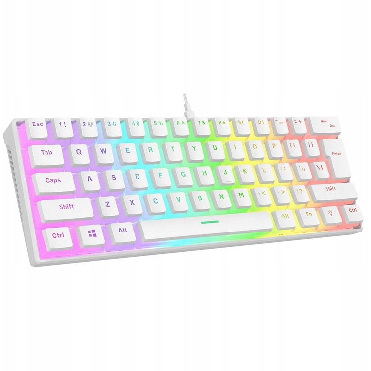 Tootefoto - Rampage Rampage klaviatuur Radiant K11 mehaaniline m nguklaviatuur 60% RGB sinine l liti, valge
