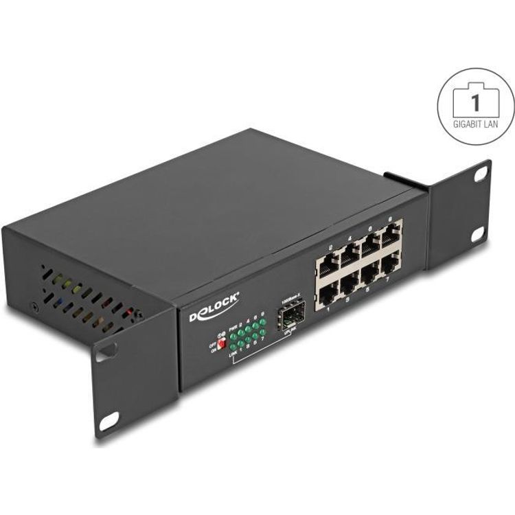 Tootefoto - DeLOCK 88064 Netzwerk-Switch Unmanaged Gigabit Ethernet (10/100/1000) Schwarz (88064)