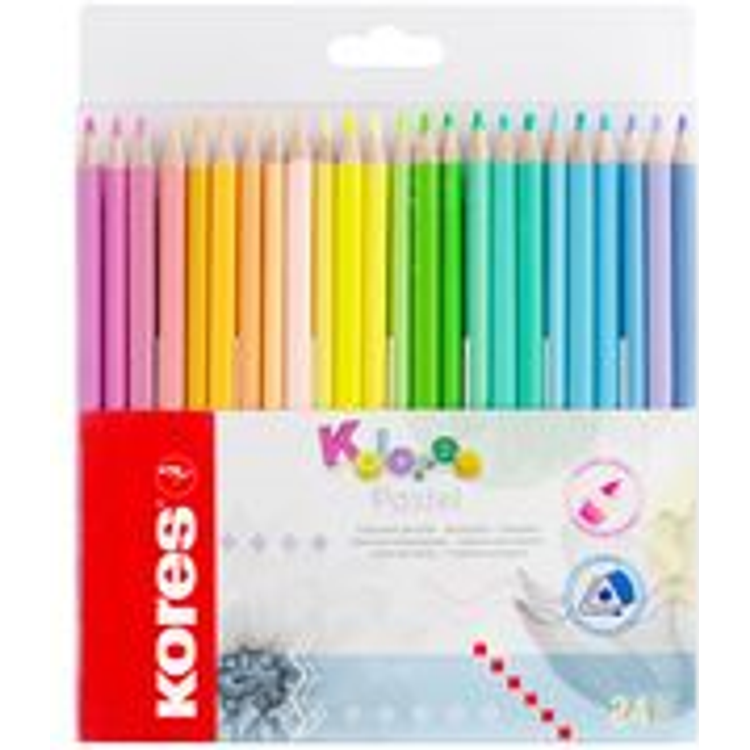 Tootefoto - Kores Dreikant-Buntstifte "Kolores Pastel", 24er Kartonetui Minenst rke: 3 mm, stark pigmentiert - 1 St ck (BB93321)