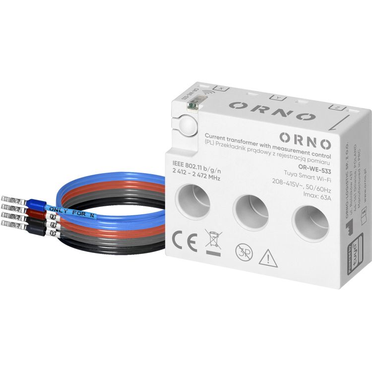 Tootefoto - Kolmefaasiline m tesalvestusega voolutrafo, max. 440 V/63A, Tuya Smart Wi-Fi, V I-WE-533