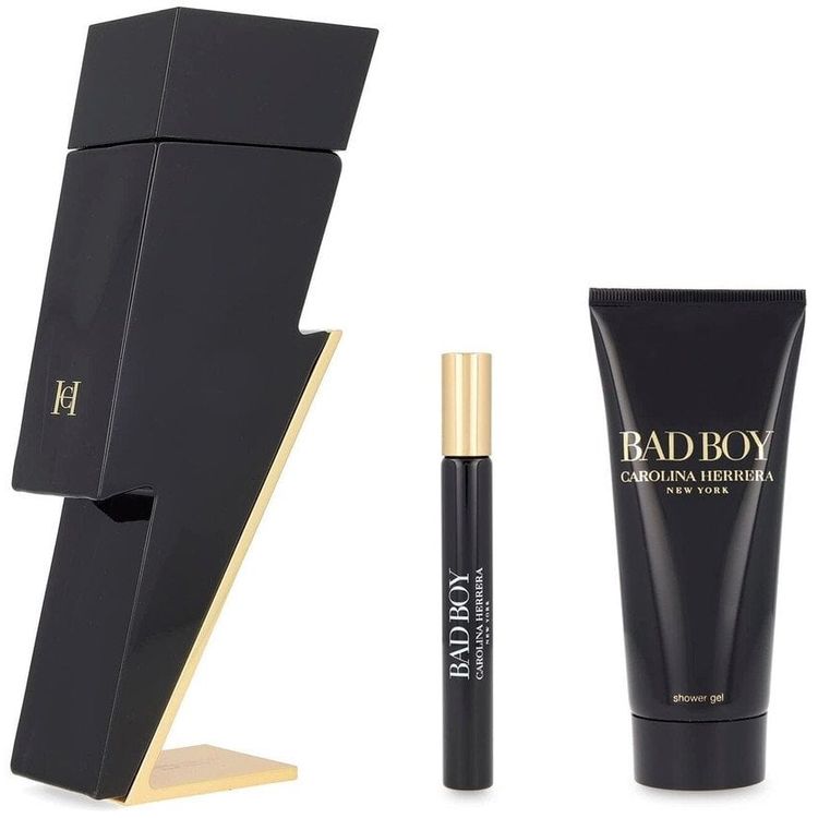 Tootefoto - Komplekt Carolina Herrera: Bad Boy, tualettvesi, meestele, 100 ml + Bad Boy, tualettvesi, meestele, 10 ml + Bad Boy, du igeel, k igile nahat pidele, 100 ml meestele