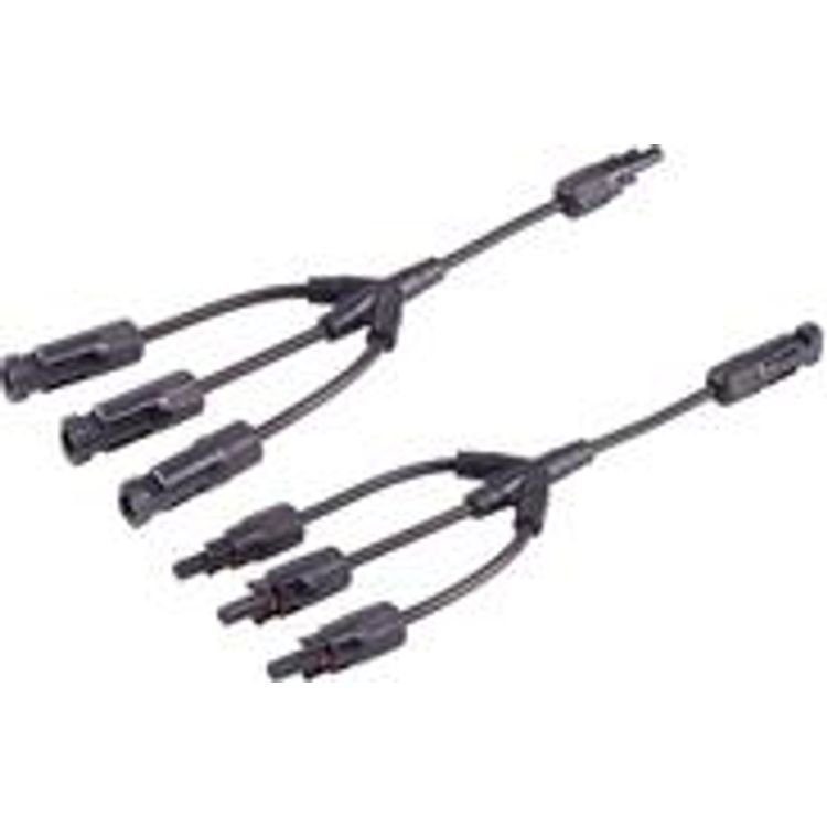 Tootefoto - shiverpeaks -PV4 T-Adapterkabel Set, 3/1, 4mm , schwarz/schwarz, 30cm (BS02-21033)