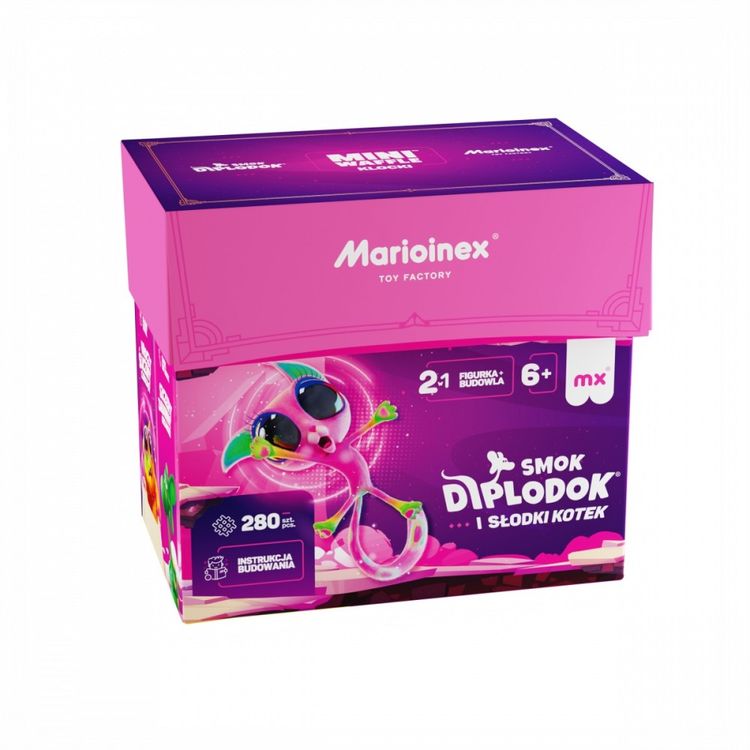 Tootefoto - Bricks Mini Waffle - Diplodocus and Kitten 280 elements