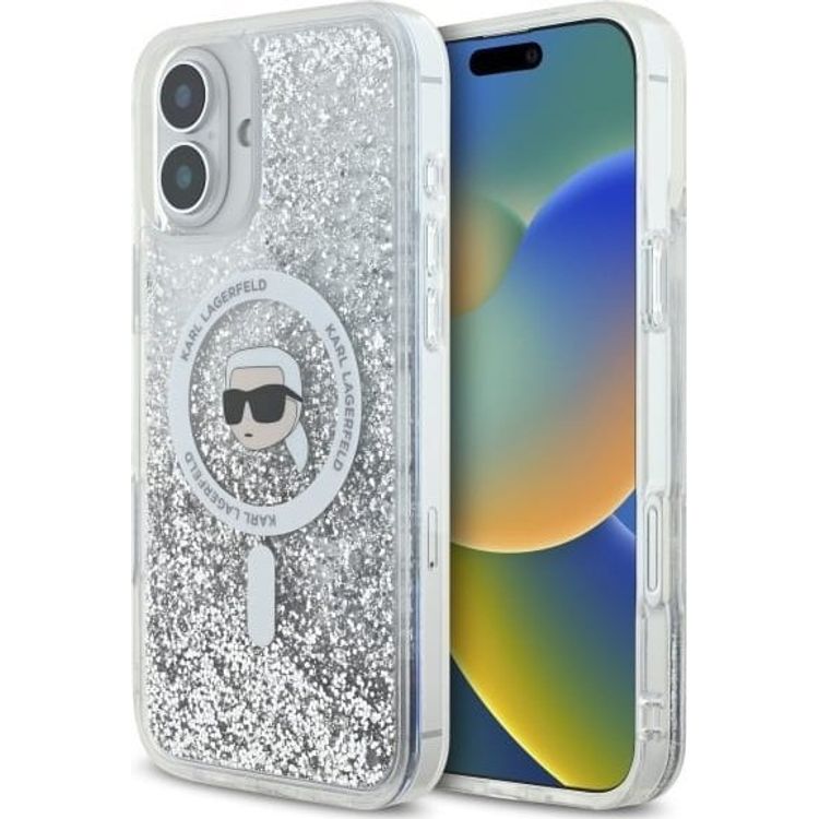 Tootefoto - Karl Lagerfeld Karl Lagerfeld KLHMP16MLGKISGH iPhone 16 pluss 6,7 "HardCase l bipaistev vedel glitter Karl Head Magsafe
