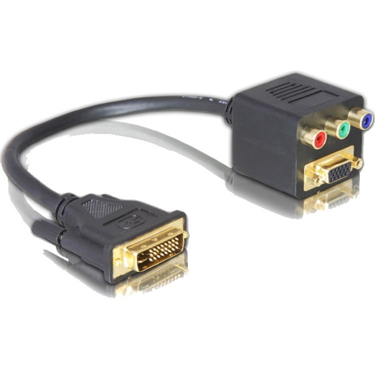 Tootefoto - DeLOCK Adapter DVI29 male to VGA + 3x Cinch female 0,2 m DVI VGA (D-Sub) + 3 x RCA Must