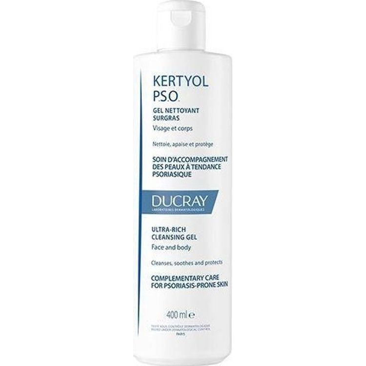 Tootefoto - Ducray Kertyol P.S.O Ultra-Rich Cleansing Gel puhastusgeel n ole ja kehale psoriaasi korral 400ml