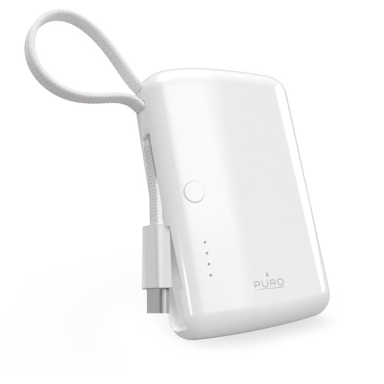Tootefoto - Akupank Puro 10000mAh 20W, integrated USB-C Kaabel, White