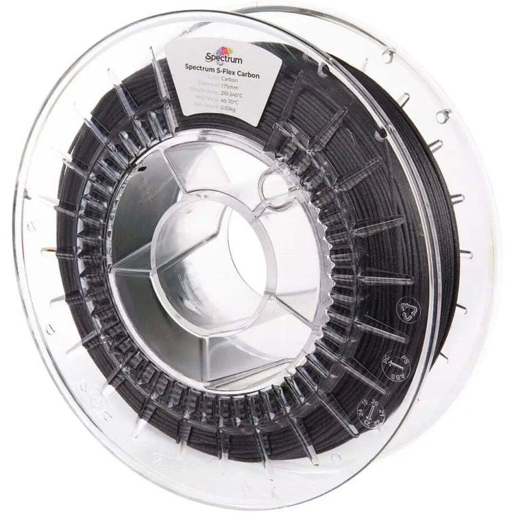 Tootefoto - Staatilised juhtkiud TPU+20CF S-Flex black 0 25kg Spektrs TPU+20CF-025-SPEC (5905991400691)