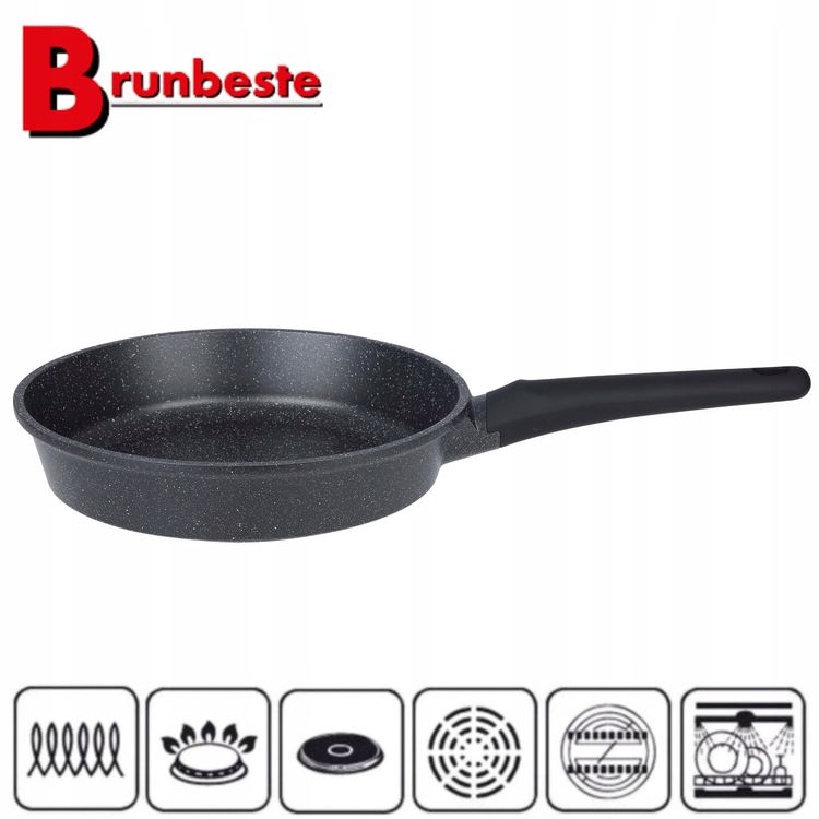 Tootefoto - Brunbeste pann Graniitmarmorist pann NON-STICK gaasiinduktsioon 24cm must BRUNBESTE BB-5541