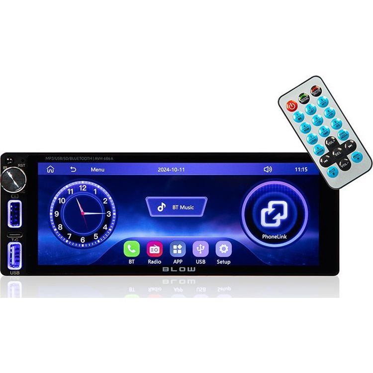 Tootefoto - Autoraadio Blow 78-350# Radio blow avh-686a rds mp3/usb/micro sd/bluetooth